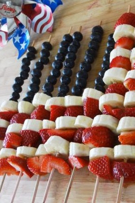 American Flag Fruit Kabobs 